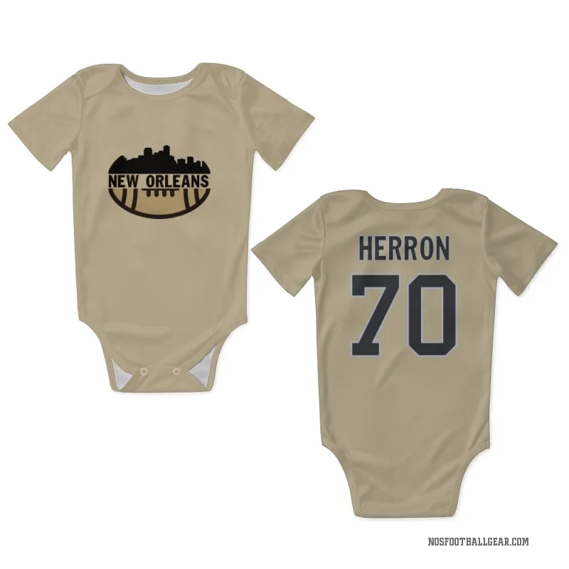 Alan Herron  Gold New Orleans Saints  Newborn & Infant Bodysuit