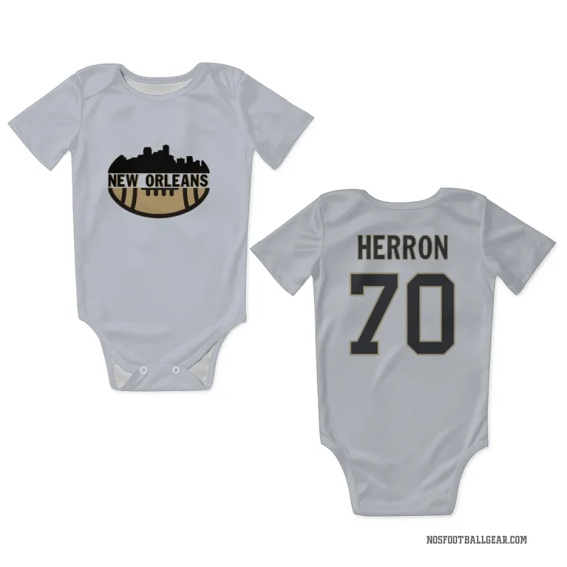 Alan Herron  White New Orleans Saints  Newborn & Infant Bodysuit