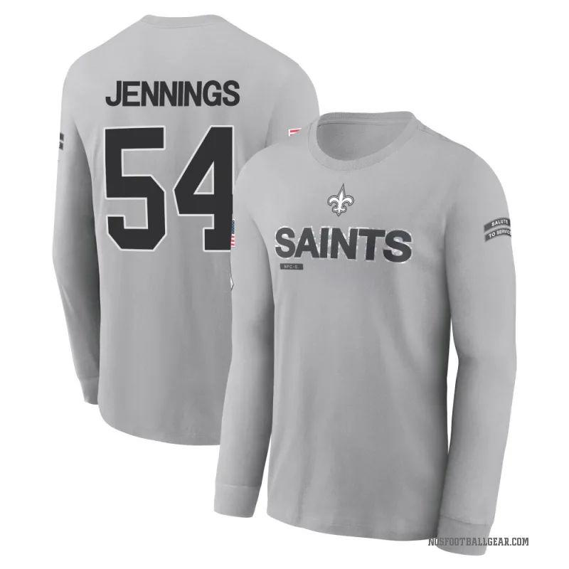 Anfernee Jennings Men's Gray New Orleans Saints 2024 Salute to Service Long Sleeve T-Shirt