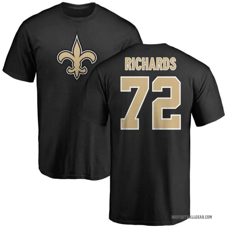 Asim Richards Men's Black New Orleans Saints Logo T-Shirt -
