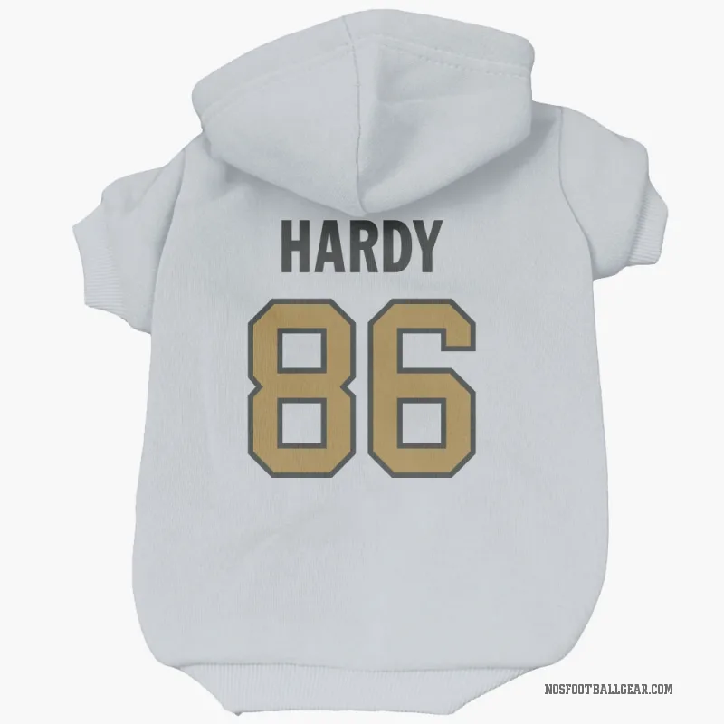 Cody Hardy  Gold New Orleans Saints   White  Cat & Dog Pet Hoodie