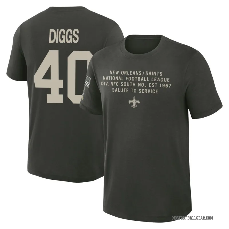 Fadil Diggs Men's Green New Orleans Saints Dark/ 2025 Salute to Service Sideline Slub T-Shirt