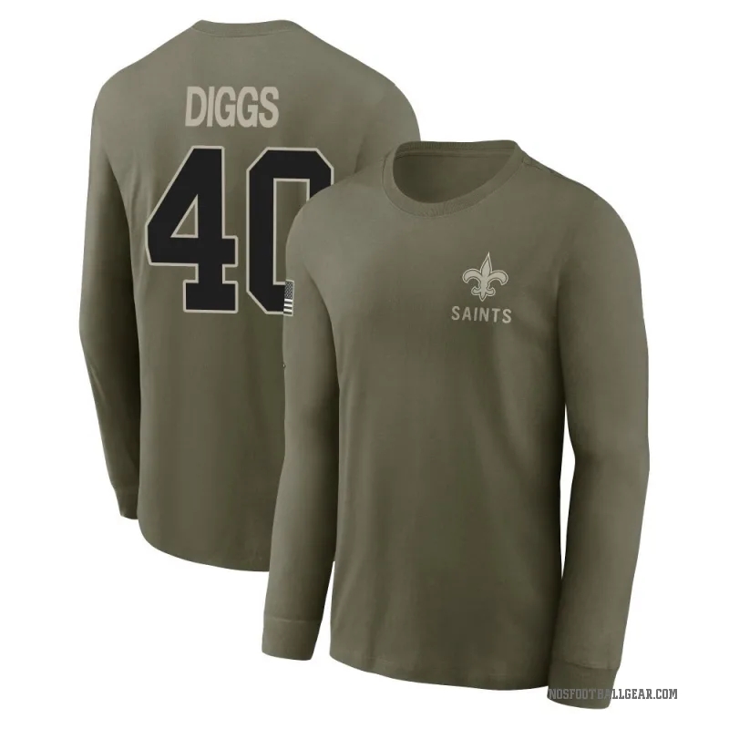 Fadil Diggs Men's Olive New Orleans Saints 2025 Salute to Service Sideline Long Sleeve T-Shirt