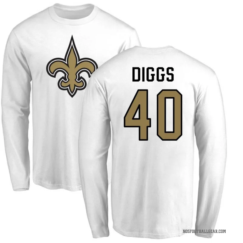 Fadil Diggs Men's White New Orleans Saints Logo Long Sleeve T-Shirt -