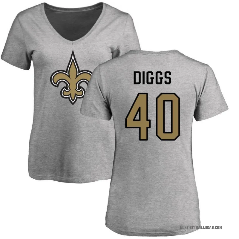 Fadil Diggs Women's Ash New Orleans Saints Logo Slim Fit T-Shirt -