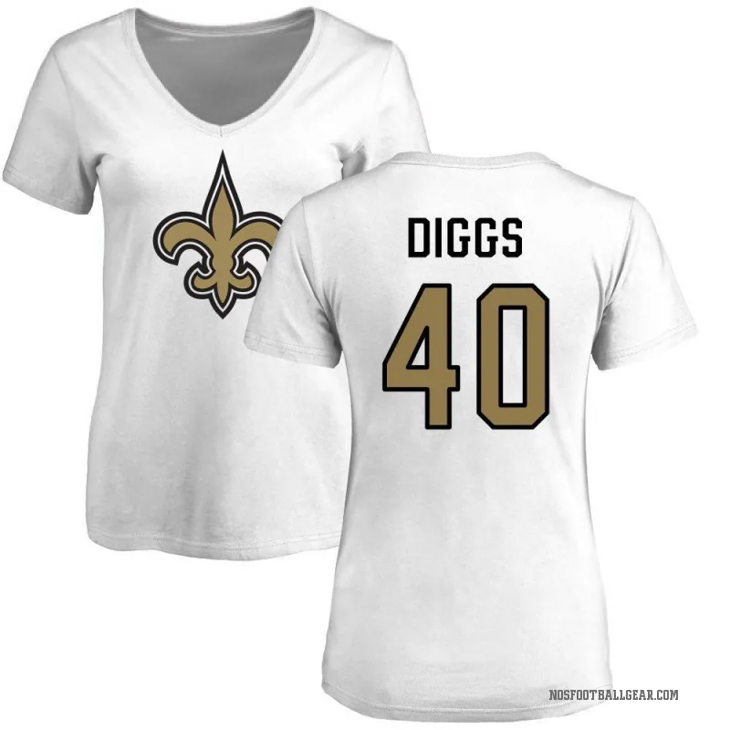 Fadil Diggs Women's White New Orleans Saints Logo Slim Fit T-Shirt -