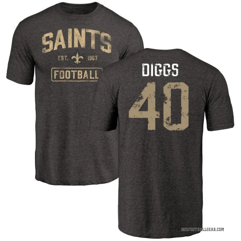 Fadil Diggs Youth Black New Orleans Saints Distressed T-Shirt