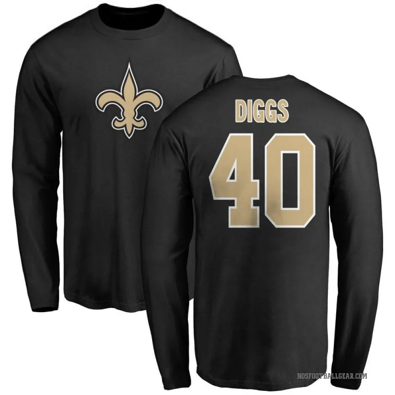 Fadil Diggs Youth Black New Orleans Saints Logo Long Sleeve T-Shirt -