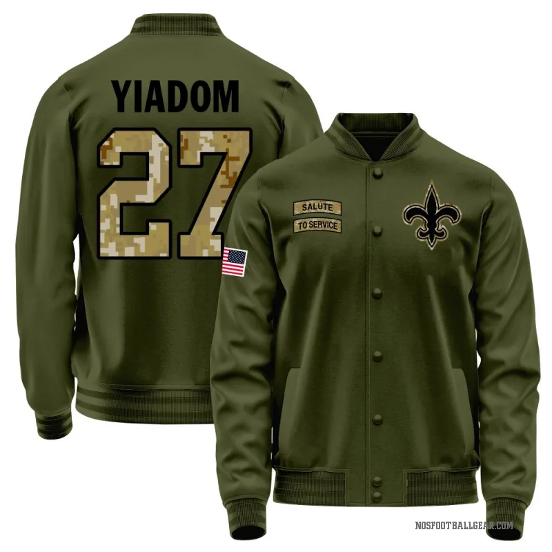 Isaac Yiadom Youth Olive New Orleans Saints Salute to Service Sideline Performance Jacket