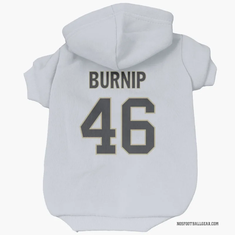 James Burnip  White New Orleans Saints  Cat & Dog Pet Hoodie