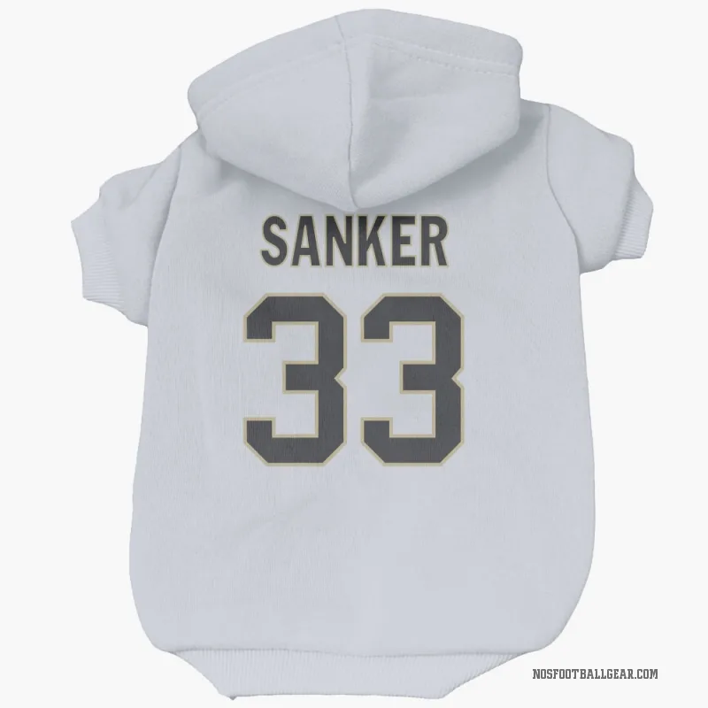 Jonas Sanker  White New Orleans Saints  Cat & Dog Pet Hoodie