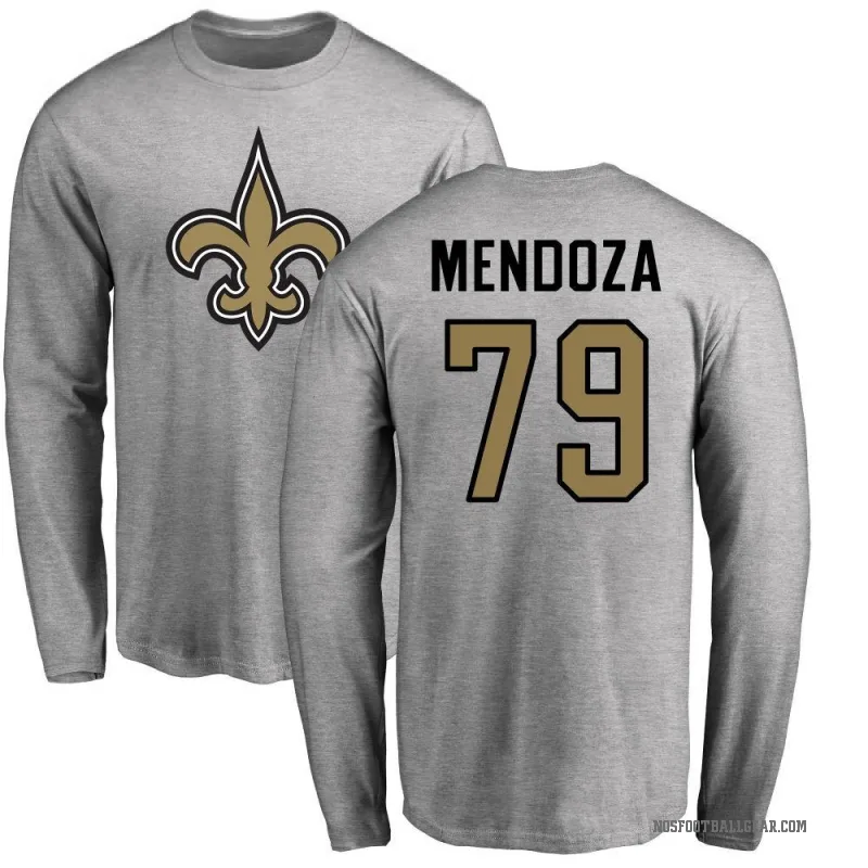 Jonathan Mendoza Men's Ash New Orleans Saints Logo Long Sleeve T-Shirt -