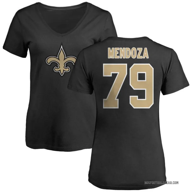 Jonathan Mendoza Women's Black New Orleans Saints Logo Slim Fit T-Shirt -