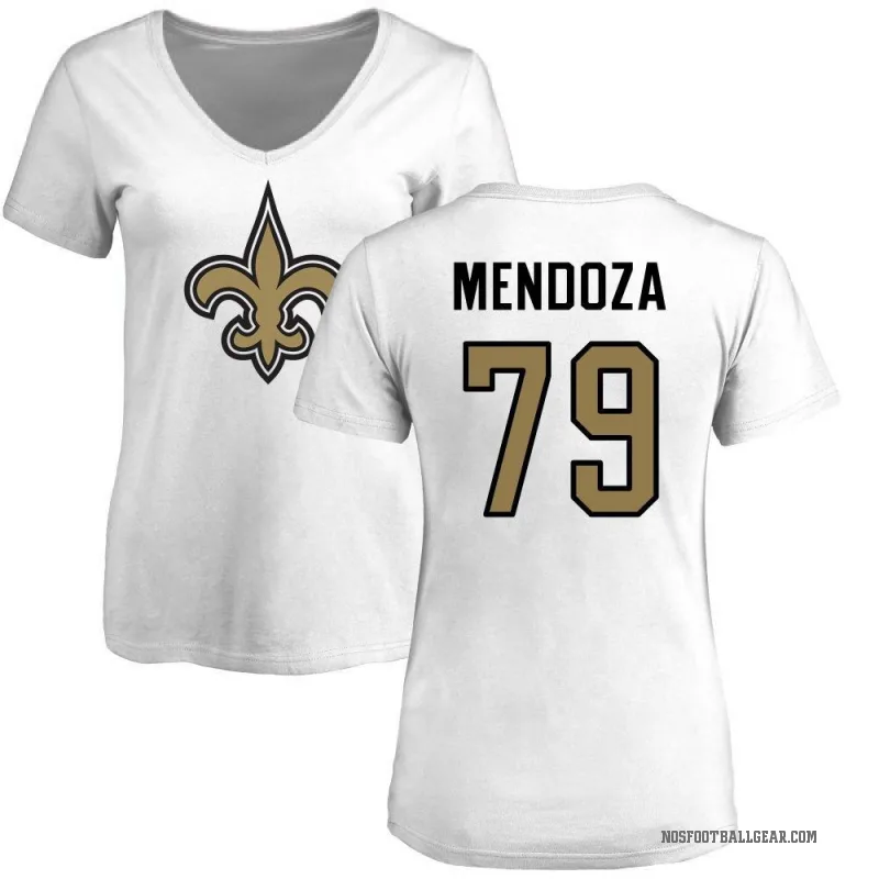 Jonathan Mendoza Women's White New Orleans Saints Logo Slim Fit T-Shirt -