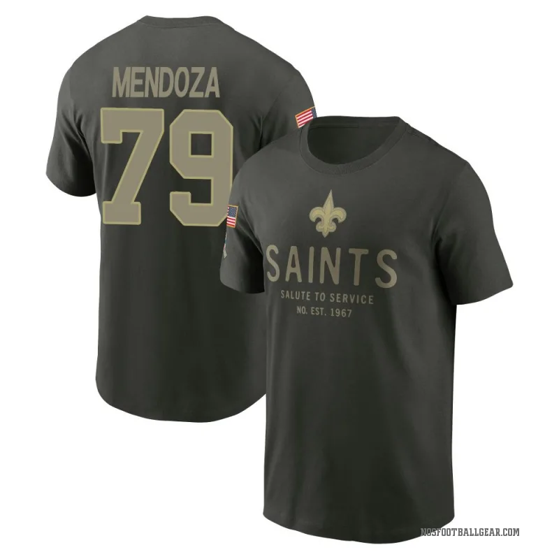 Jonathan Mendoza Youth Green New Orleans Saints Forest/ 2025 Salute to Service Sideline Primary Edge T-Shirt