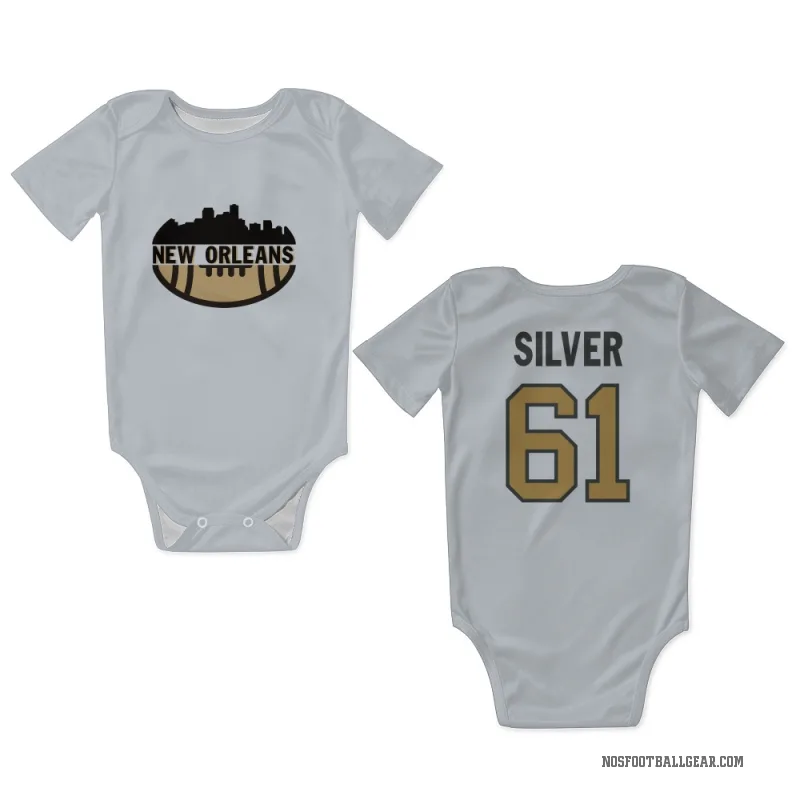 Keeshawn Silver  Gold New Orleans Saints   White  Newborn & Infant Bodysuit