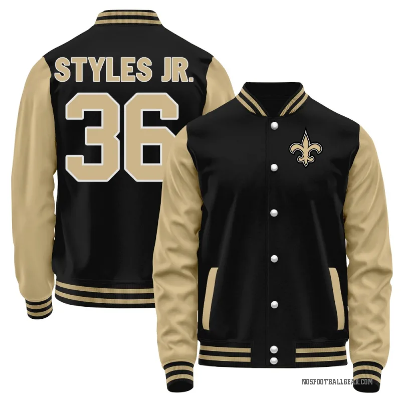Lorenzo Styles Jr. Men's Black New Orleans Saints /Brown Full-Snap Jacket