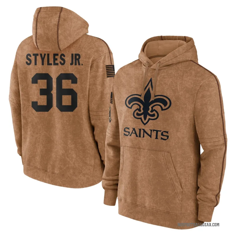 Lorenzo Styles Jr. Men's Brown New Orleans Saints 2023 Salute To Service Club Pullover Hoodie
