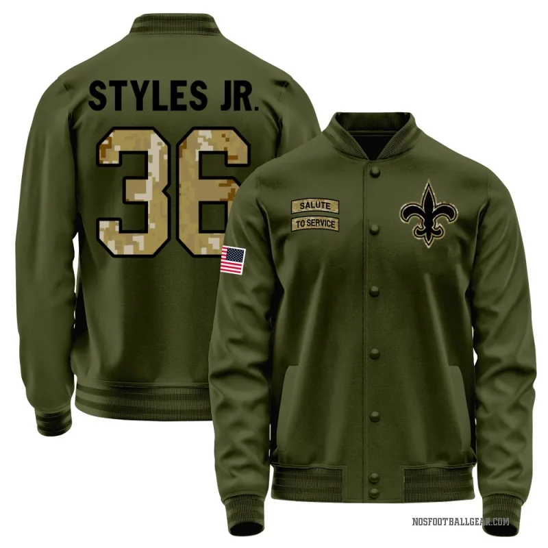 Lorenzo Styles Jr. Men's Olive New Orleans Saints Salute to Service Sideline Performance Jacket