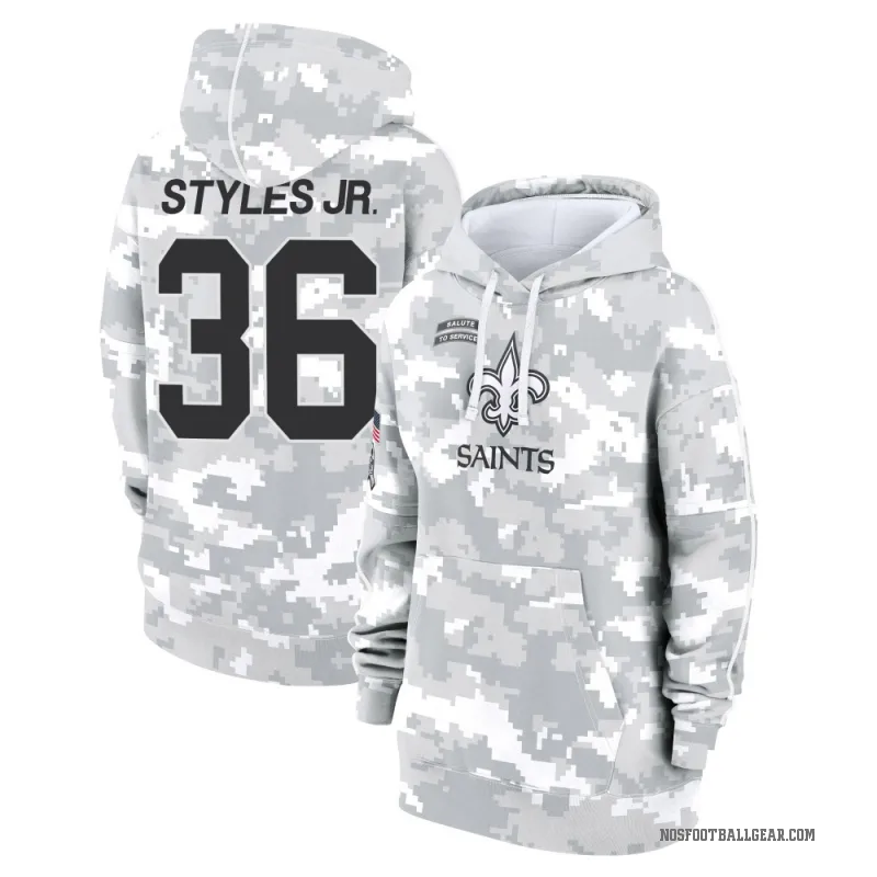 Lorenzo Styles Jr. Women's Camo New Orleans Saints Arctic 2024 Salute to Service Club Fleece Pullover Hoodie