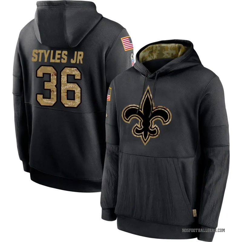 Lorenzo Styles Jr. Youth Black New Orleans Saints 2020 Salute to Service Sideline Performance Pullover Hoodie