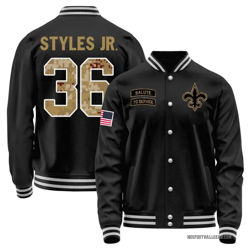 Lorenzo Styles Jr. Youth Black New Orleans Saints Salute to Service Sideline Performance Jacket