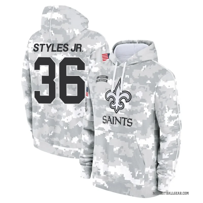 Lorenzo Styles Jr. Youth Camo New Orleans Saints Arctic 2024 Salute to Service Club Fleece Pullover Hoodie