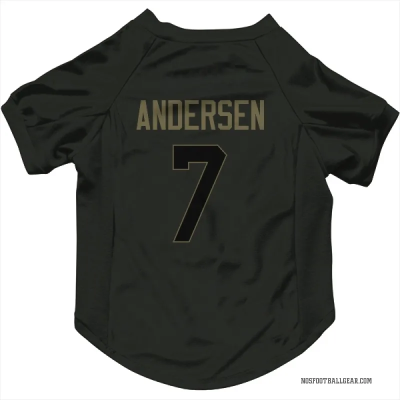 Morten Andersen Black New Orleans Saints Service Cat & Dog Pet Jersey