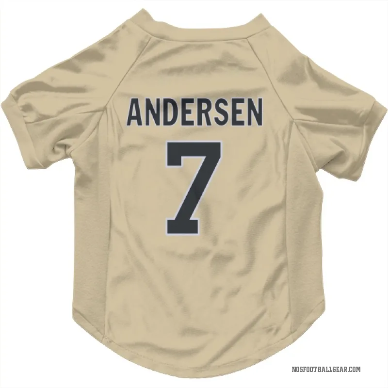 Morten Andersen Gold New Orleans Saints Cat & Dog Pet Jersey