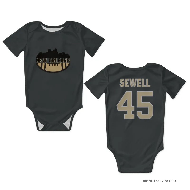 Nephi Sewell  Black New Orleans Saints  Newborn & Infant Bodysuit