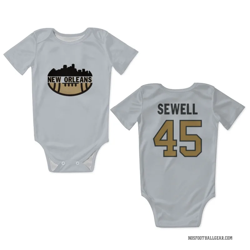 Nephi Sewell  Gold New Orleans Saints   White  Newborn & Infant Bodysuit