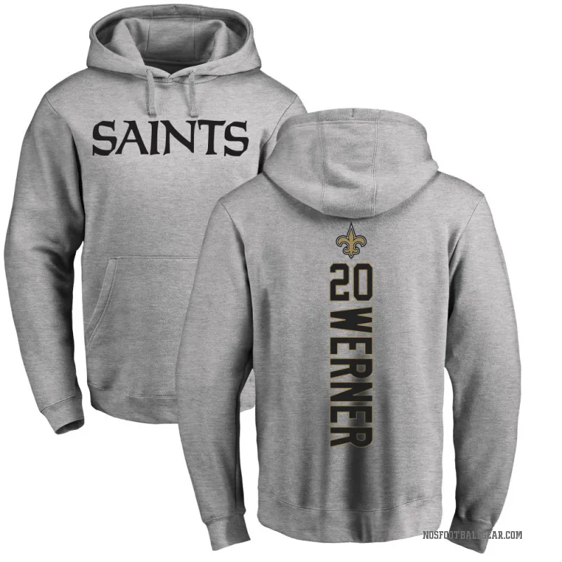Pete Werner Men's New Orleans Saints Pro Line Ash Backer Pullover Hoodie