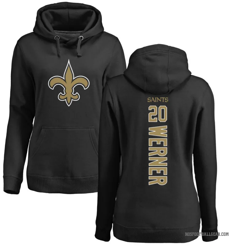 Pete Werner Women's Black New Orleans Saints Pro Line Backer Pullover Hoodie