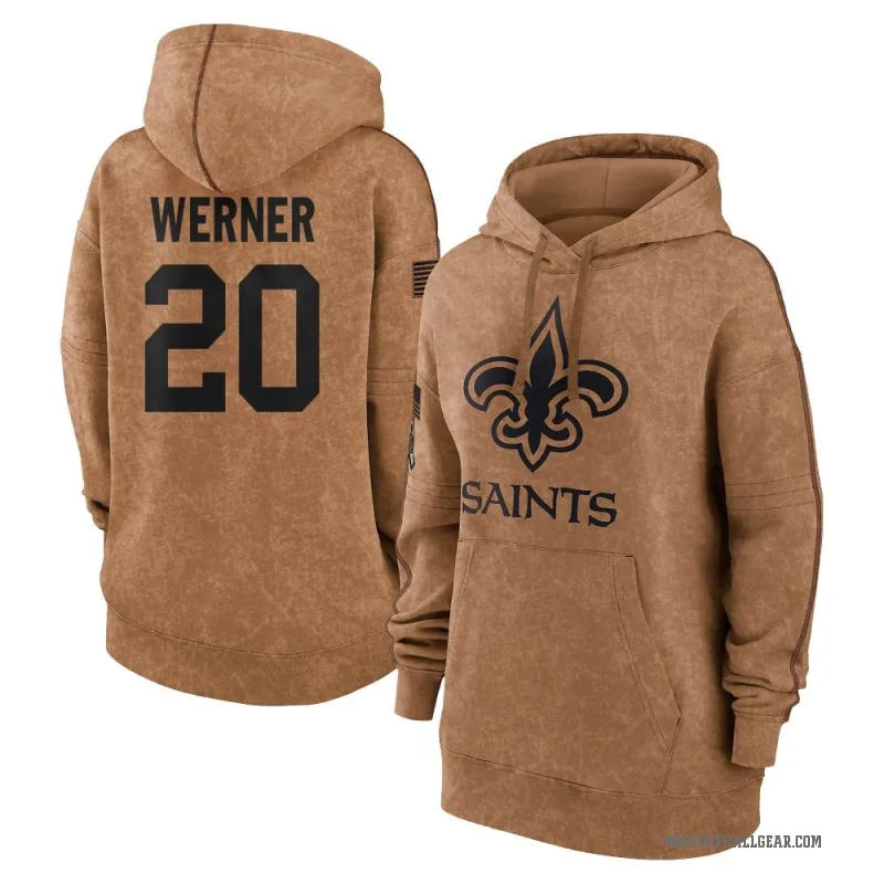 Pete Werner Women's Brown New Orleans Saints 2023 Salute To Service Pullover Hoodie