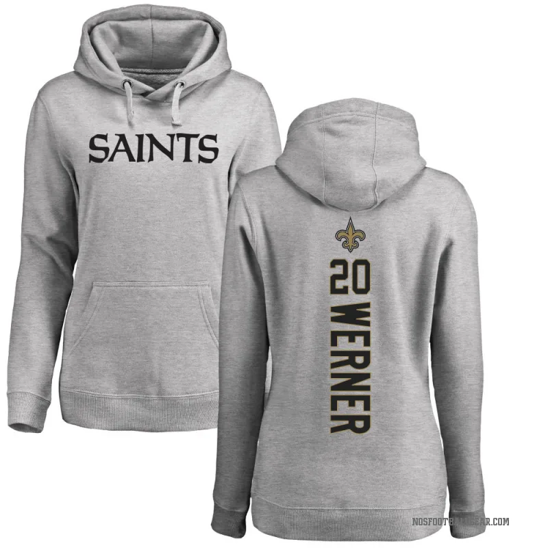 Pete Werner Women's New Orleans Saints Pro Line Ash Backer Pullover Hoodie