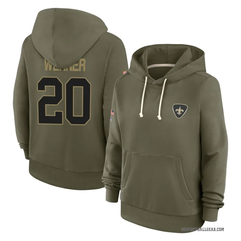 Pete Werner Women's Olive New Orleans Saints 2025 Salute to Service Hoodie