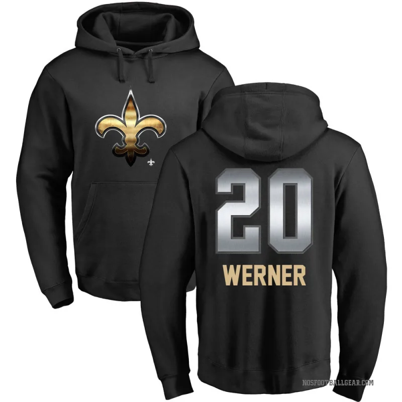 Pete Werner Youth Black New Orleans Saints Midnight Mascot Pullover Hoodie