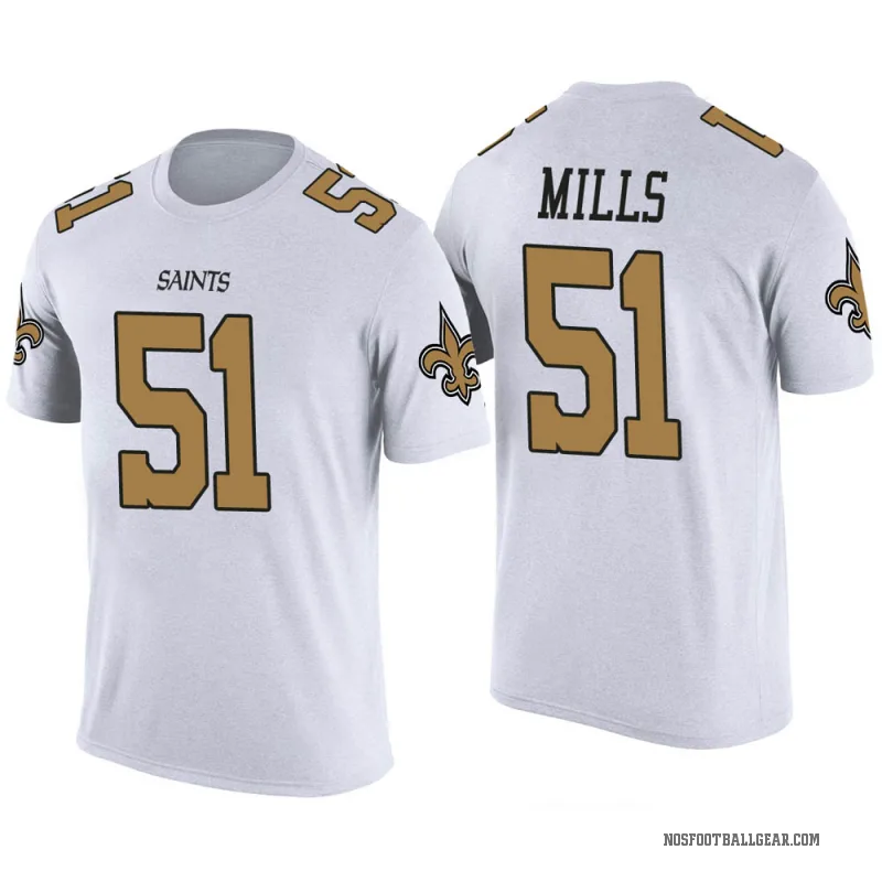 Sam Mills Men's White New Orleans Saints Color Rush T-Shirt