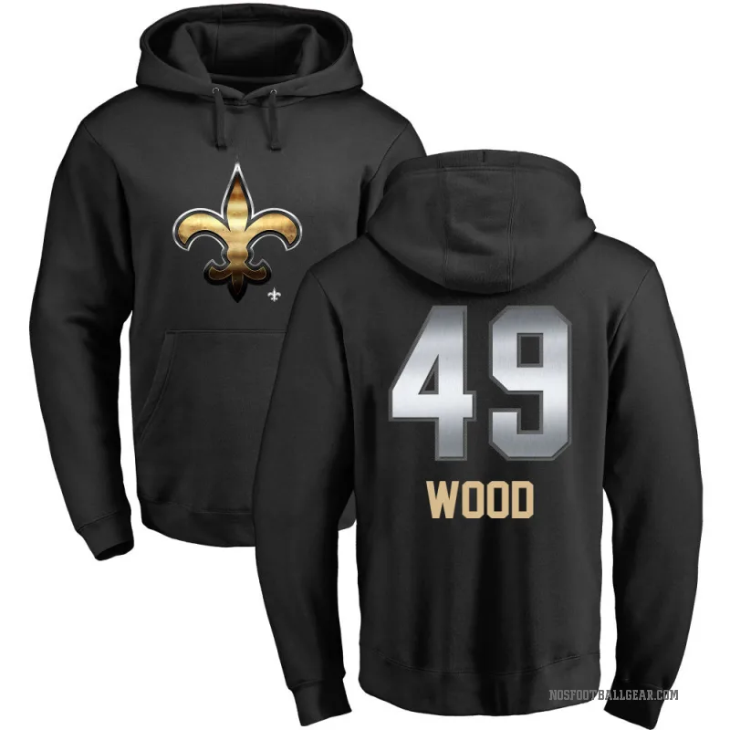 Zach Wood Men's Black New Orleans Saints Midnight Mascot Pullover Hoodie