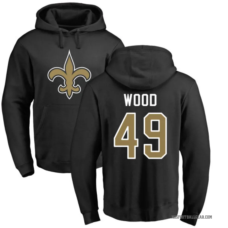 Zach Wood Men's Black New Orleans Saints Pro Line Logo Pullover Hoodie
