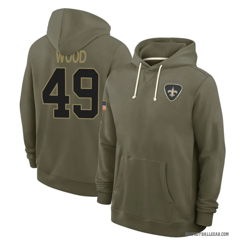 Zach Wood Men's Olive New Orleans Saints 2025 Salute to Service Hoodie