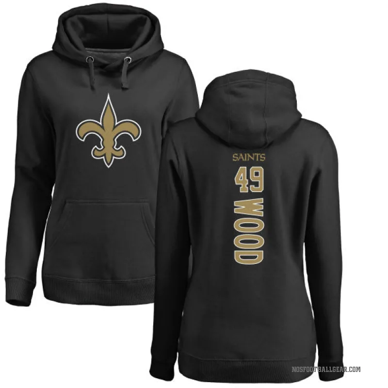 Zach Wood Women's Black New Orleans Saints Pro Line Backer Pullover Hoodie
