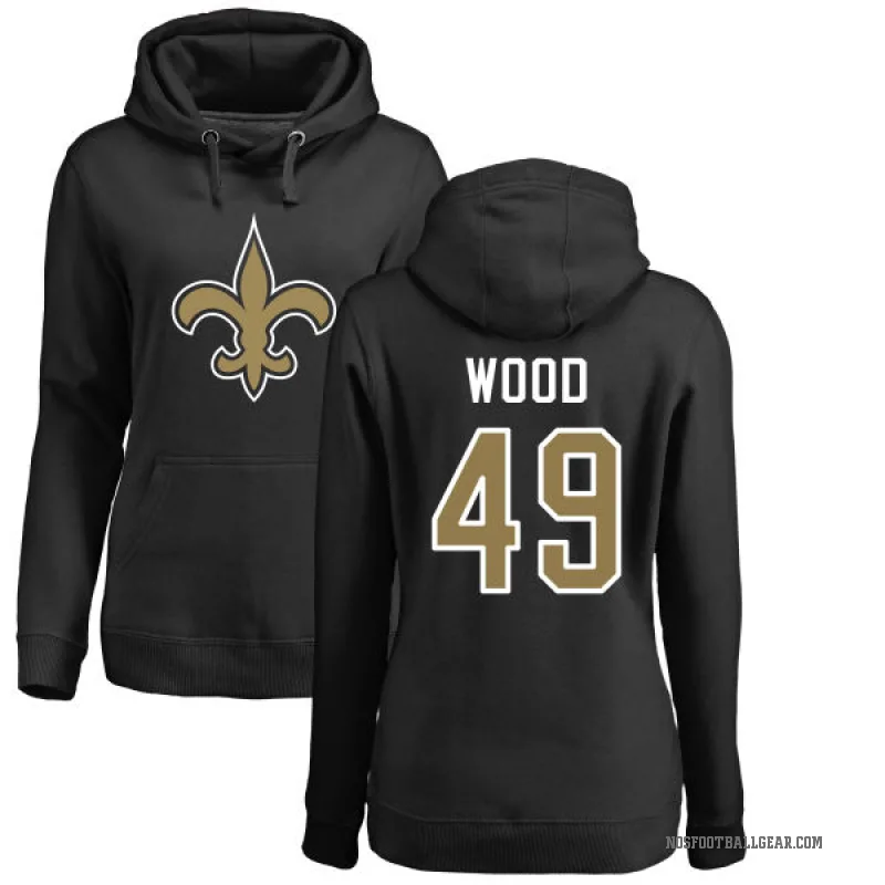 Zach Wood Women's Black New Orleans Saints Pro Line Logo Pullover Hoodie