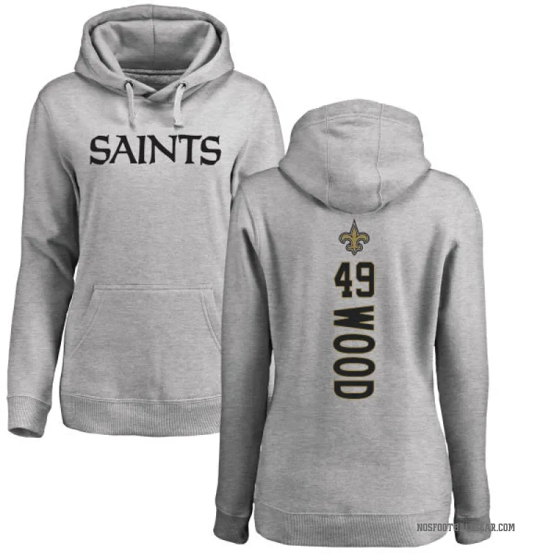 Zach Wood Women's New Orleans Saints Pro Line Ash Backer Pullover Hoodie