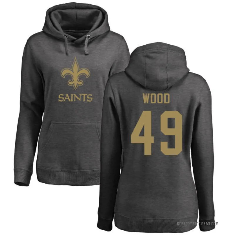 Zach Wood Women's New Orleans Saints Pro Line by Branded Ash One Color Pullover Hoodie