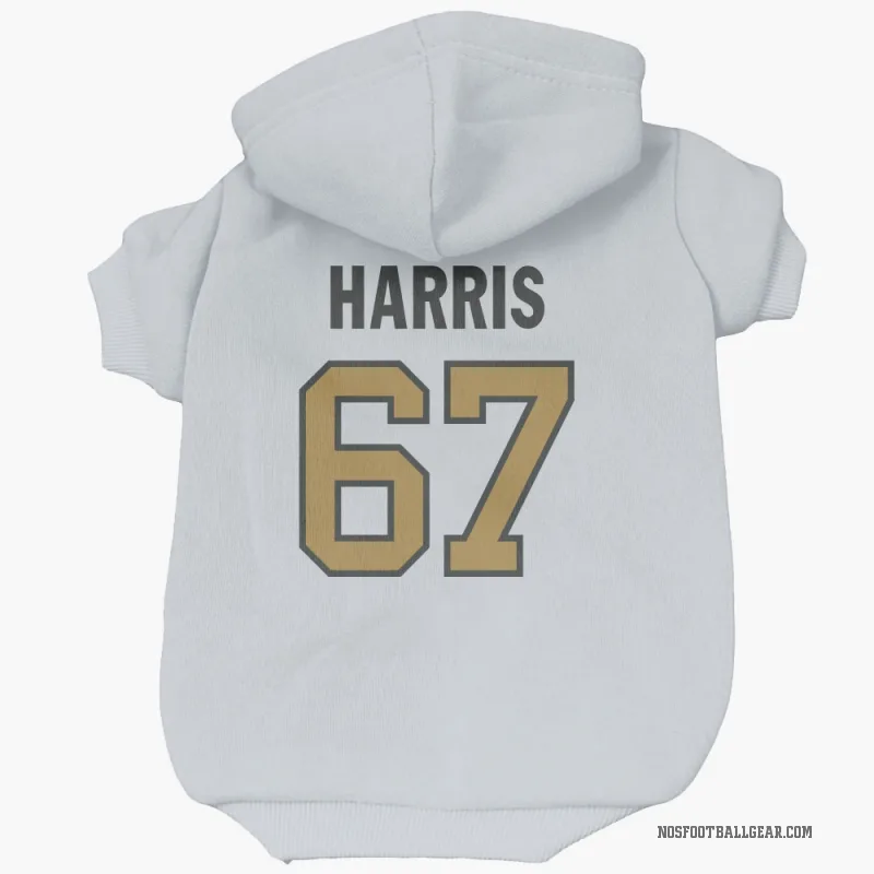 Zxavian Harris  Gold New Orleans Saints   White  Cat & Dog Pet Hoodie