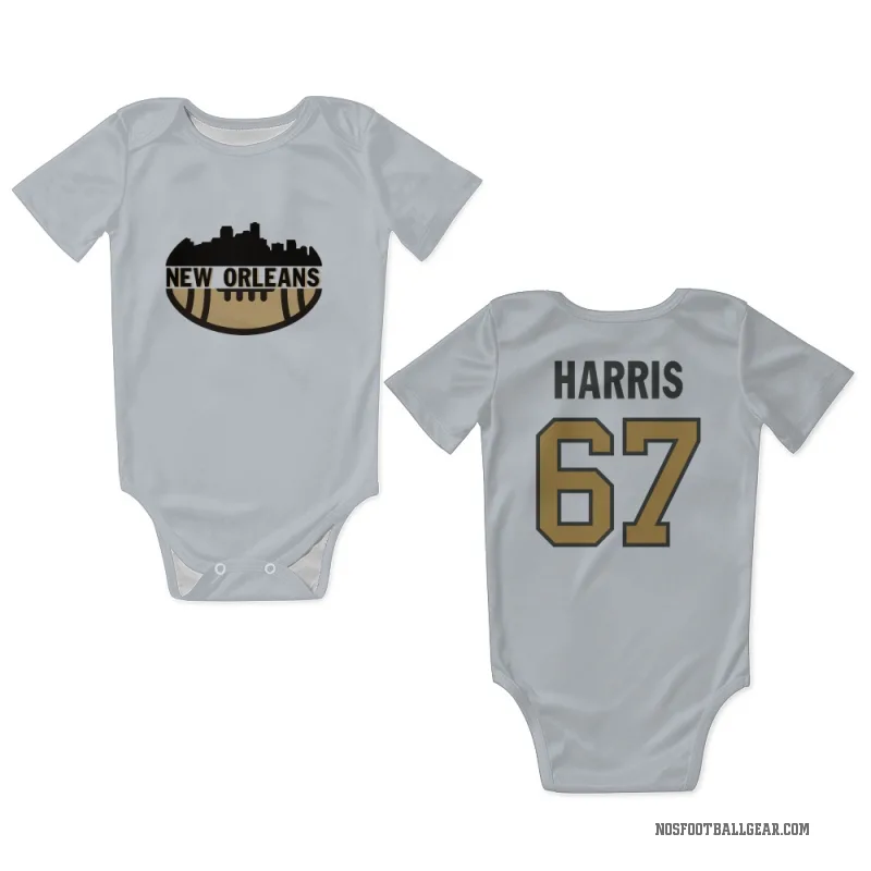 Zxavian Harris  Gold New Orleans Saints   White  Newborn & Infant Bodysuit