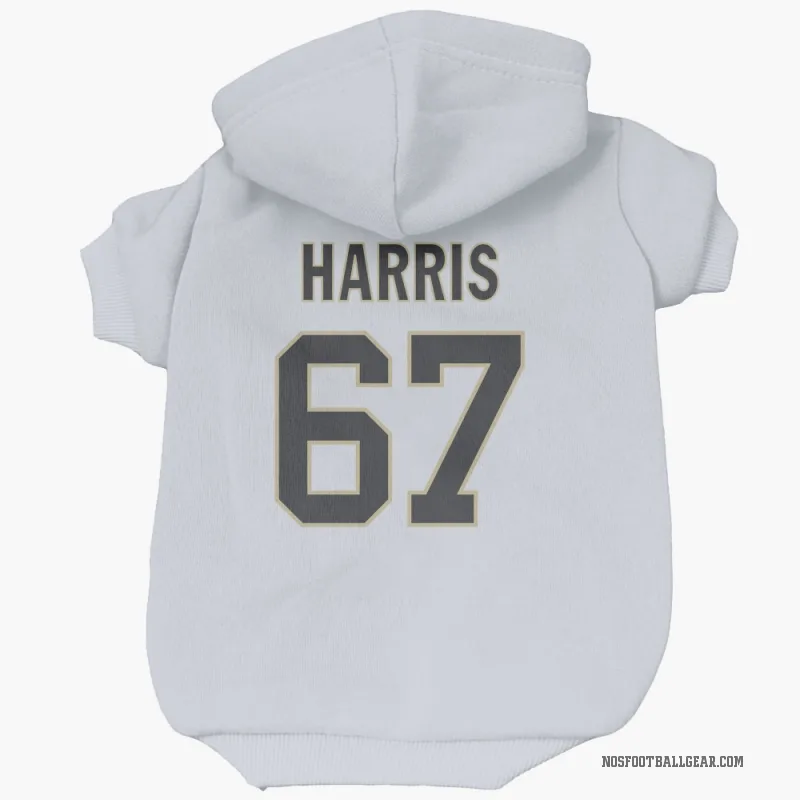 Zxavian Harris  White New Orleans Saints  Cat & Dog Pet Hoodie