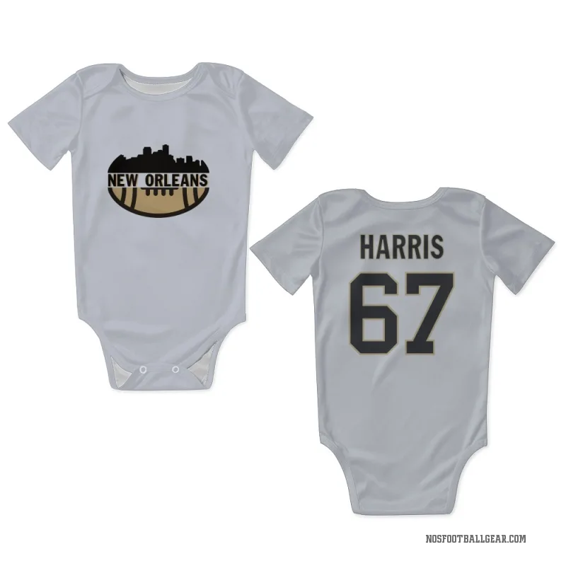 Zxavian Harris  White New Orleans Saints  Newborn & Infant Bodysuit